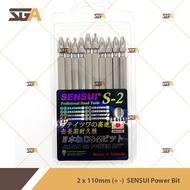 SENSUI 2 x 110mm (+ - ) / 2 x 110mm ( + + ) S2 Power Bit Magnetic Screw driver Bit for Drill Driver 