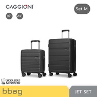 CAGGIONI กระเป๋าเดินทาง รุ่น Jet Set (25041) เซตคู่ 16+24 / 16+28 นิ้ว ซิป 2 ชั้นกันขโมย ขยายได้ วัส