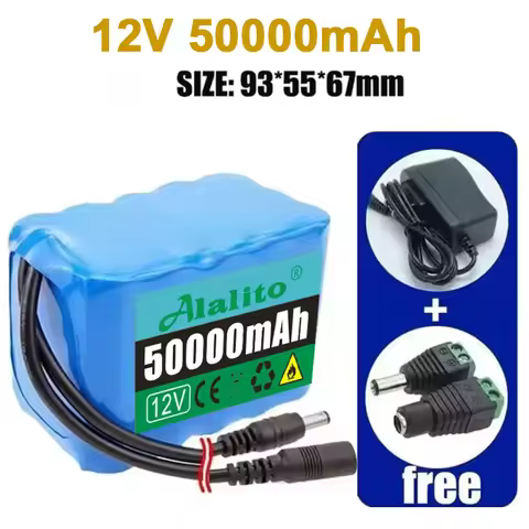 12V 50Ah 3s5p battery pack 18650 lithium ion 12V 20Ah-50Ah DC12.6V super large capacity rechargeable