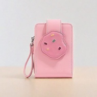 BLM G6119 Girls bank card holder, large capacity wallet slim leather business card organization box 