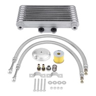Motorcycle Oil Cooler 125ml Motorcycle Oil Cooler Engine Oil Cooling Radiator System Kit for Suzuki 