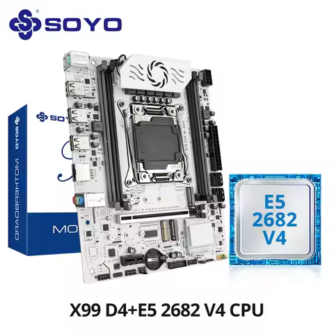 SOYO New X99 Motherboard Set with Intel Xeon E5 2682 V4 & DDR4 8G (8G*1) 2133MHz Dual Channel RAM M.
