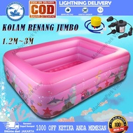 (free pompa set)Murah Inflatable Swimming Pool For Kids / Kolam Renang 1.2/1.5 Meter Kolam Tiup Kota