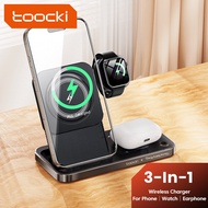แท่นชาร์จไร้สาย Toocki สำหรับ LPhone Watch หูฟังชาร์จ3 In 1แท่นวางมือถือแท่นชาร์จไร้สาย