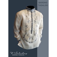 【COD】 Men's Barong Tagalog (Gray/Cream)