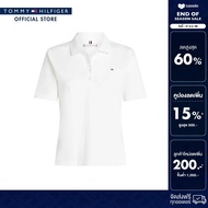 Tommy Hilfiger เสื้อโปโล ผู้หญิง รุ่น WW0WW43224 YBL - สีขาว ทรง Regular Fit