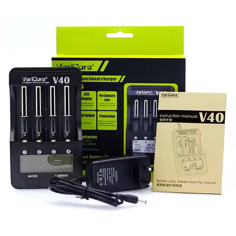 New VariCore V40 LCD Battery Charger for 3.7V 18650 26650 18500 16340 14500 18350 lithium battery 1.