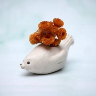 海豹　瓷偶　擺飾　花器