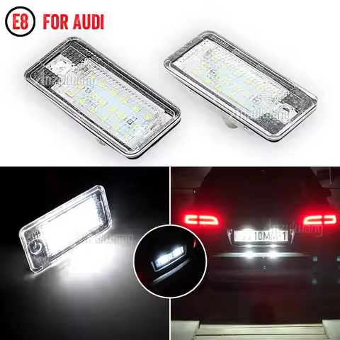 LED Number Plate Light For Audi A3 8P A4 B6 B7 S4 RS4 A6 RS6 S6 C6 S5 Cabrio Q7 A8 S8 RS4 Avant Erro