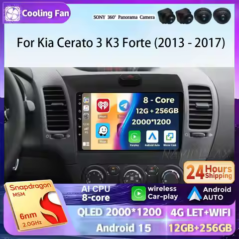 Android15 Carplay Auto For KIA K3 CERATO FORTE 3 YD Tuner 2013 2014 2015 2016 2017 Multimedia Car Ra