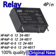 20Pcs/lot HF46F-G-5/12/24-HS1-HS1T 7A 5A 4Pin 250VAC 30VDC DC5V 12V 24V Relays HF46F-12-HS1 HF46F-G-