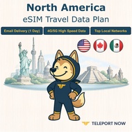 North America Travel eSIM | Multi-Country Data (USA + Canada + Mexico) | Up to 90 Days | QR Code Del