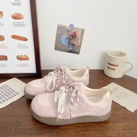 Versatile Trendy Women's Board oes Summer 2025 Breathable Me Spor Casual White Sneakers Cross Lacing