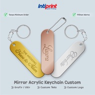 GANTUNGAN Ride Safe Acrylic Mirror Custom Keychain / Drive Safe Keychain Acrylic Mirror Bead Chain