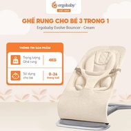 Ergobaby Evolve Bouncer 3-in-1 baby vibrating chair with soft knitted fabric and breathable mesh for