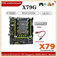 [1fnejakblh.ph] X79G Motherboard+ Cable+Bezel LGA2011 4XDDR3 RECC Slot M.2 NVME PCI-E X16 6XUSB2.0 S