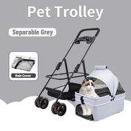Stroller Anjing Kucing Hewan 4roda Pet Stroller Detacable Pet Cargo