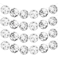 4pcs Sliver Disco Ball Party Banners 70s Disco Birthday Party Decoration Disco Ball Banner 70s Party