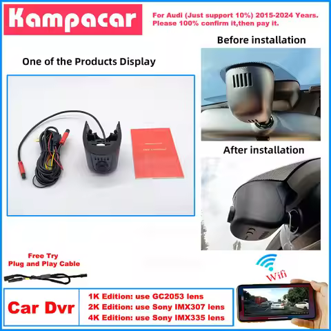 AD07 Plug and Play 1K 2K 4K Dash Cam Car DVR Camera for Audi A3 A4 B9 8W A5 A6 A7 C8 A8 S3 S8 Q3 Q5