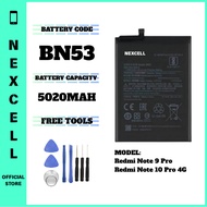 NEXCELL Compatible with Xiaomi Redmi Note 9 Pro / Redmi Note 10 Pro 4G Battery Bateri BN53 ( 5020mAh