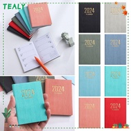 TEALY 2024 Agenda Book, A7 with Calendar Diary Weekly Planner, High Quality Pocket To Do List English Notepad Students