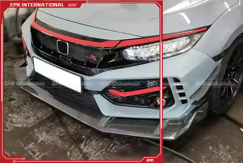 For Honda Civic Type R FK8 JS-S Type Front Lip, 2 Pcs Set with Sporty Aerodynamic Look