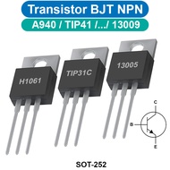 (10 Pieces) Transistor BJT NPN H1061, D880Y, TIP31, TIP41... pin TO-220