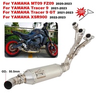 Motorcycle Exhaust Slip On For Yamaha MT09 MT-09 Tracer 9 900 GT XSR900 2020 2021 2022 2023  Front M