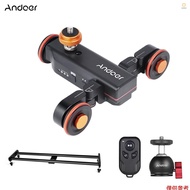 Andoer Camera Video Dolly Slider Kit with 3-wheel Auto Dolly Car 3 Speed Adjustable + 60cm/23.6in Tr