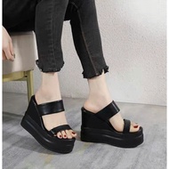 [ HÀNG XỊN ] DÉP XUỒNG DA 2 QUAI BẢN CAO 12P  M23