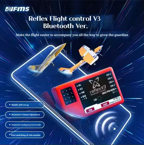 FMS Reflex V3 Flight control Gyro Stabilizer for FMS RC Airplane Warbird 64mm 70mm 80mm 90mm EDF Pro