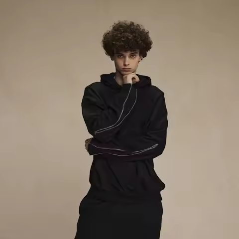 2024 Autumn/Winter New in Frayed Woolen Hoodie Sweatshirt American Trendy Hand Sleeve Zipper Up Y2k 
