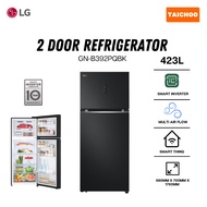 LG 2 Door Top Freezer Refrigerator (Matte Black) with ThinQ 423L GN-B392PQBK
