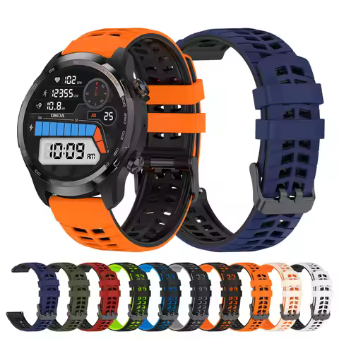 22mm Silicone Watch Strap For TicWatch Pro 3 Ultra GPS/LTE E2 S2 GTX Sport Band For Amazfit Bip 6/GT