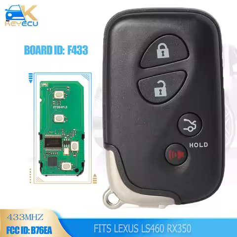 KEYECU F433 Board ID for LEXUS LS460 Smart Remote Key 433.92MHZ 4D74 DST80 P1 98 FCC ID:B76EA TOY40 