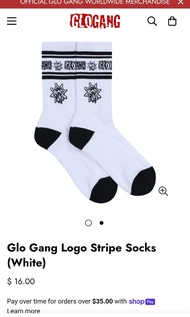 Glo Gang Logo Stripe Socks half cushion (White) 38-42