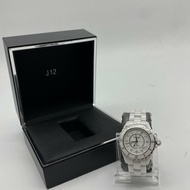 CHANEL 香奈兒 白色陶瓷 J12 12點鑽 38MM 機械錶/手錶