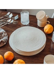 1 件白色編織繩餐墊,咖啡桌裝飾杯墊,農舍飲料桌杯墊,簡約家居裝飾耐熱餐墊,適合您完美的餐桌裝飾