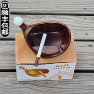 Golf Gift Ashtray Supplies No. 1 Wooden Club Head Oak Office Desktop Decoration Gift Giving Premium 