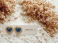 心之遙想 ‧ 藍磷灰 ‧ 晶石淡水珠耳環