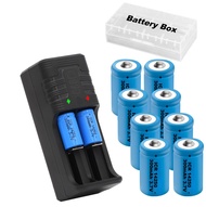 14250 Battery Charger with 8X 300mah 1/2 AA Battery, Lithium Ion 1/2 AA Size Batteries Can Replace 3