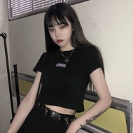 Short T-Shirt Women Summer Korean Women's High-Waisted Short-Sleeved T-Shirt Women's Tight-Fitting N