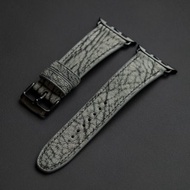 Watch Band for Apple Watch of goatskin leather Alran Fat Nut in Gray color (MTO)