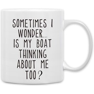 Hadiah Pemilik Bot QASHWEY, Mug Kopi Bertemakan Tasik Bot, Mug Lucu Bertemakan Rumah Tasik untuk Pem