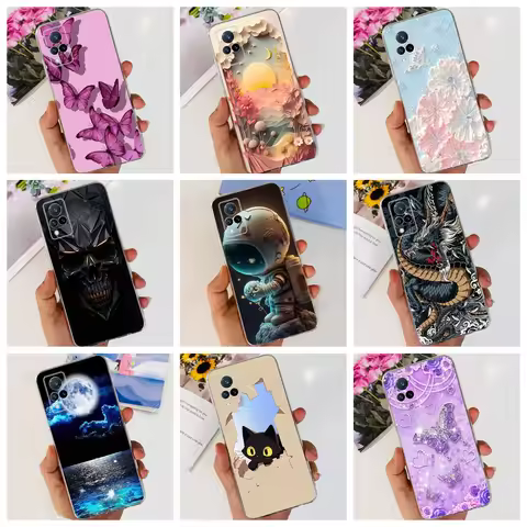 For Vivo V21 V21E 4G 5G V2066 Back Cover Vivo Y73 2021 Phone Case Soft Clear Silicone Shockproof Pro