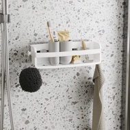 【Umbra】Flex壁掛式浴室長方置物架(雲朵白) | 浴室收納架 瓶罐置物架
