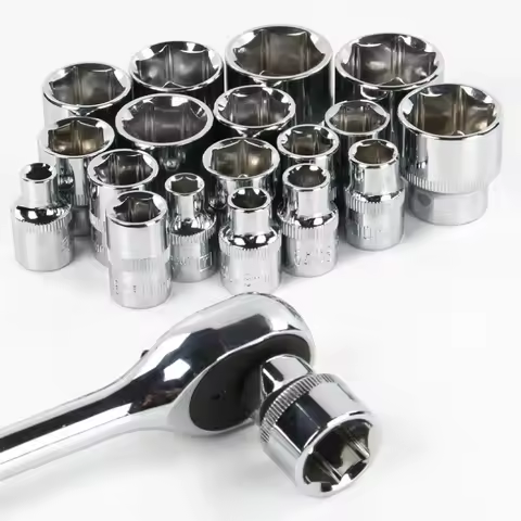 6-24mm 3/8 Short Hex Socket Set Mirror Polished Hex Socket Wrench Head Set For Ratchet Hand Tool