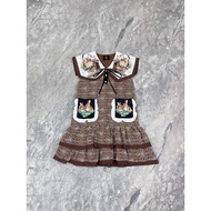 BLT Brand Brown Rabbit Big Collar Dress Size.S Secondhand ️