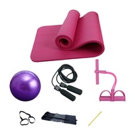 4 IN 1 YOGA EQUIPMENT SET/ YOGA MAT/ YOGA BALL/ PEDAL SIT-UP PULLER/ SKIPPING ROPE