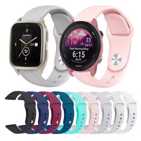 Silicone Watchband For Garmin Venu Sq 2 Approach S12 S42 Replacement Strap For Garmin Forerunner 255